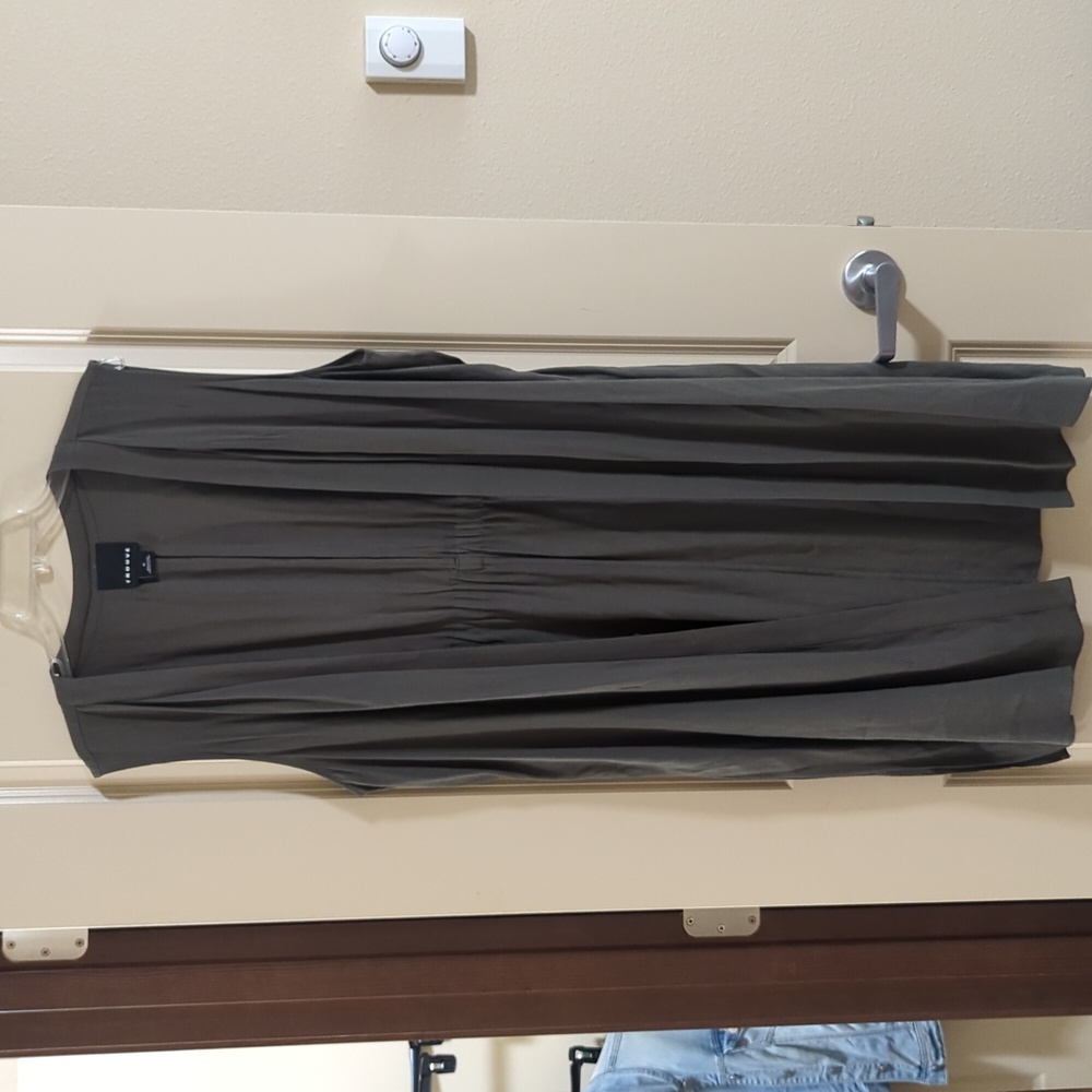 Trouve size XL long vest, army green